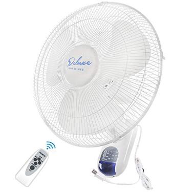 Imagem de Simple Deluxe Ventilador de exaustão oscilante para montagem na parede digital silencioso doméstico com temporizador remoto e integrado, controle, branco