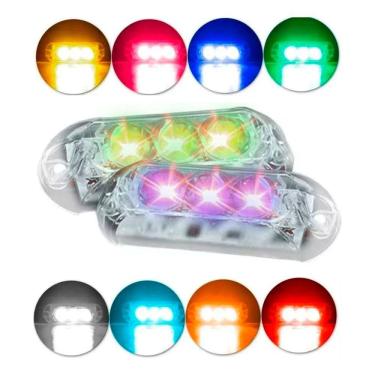 Imagem de Par Strobo Para Som Automotivo Rgb 6w Farol Potente Ajk