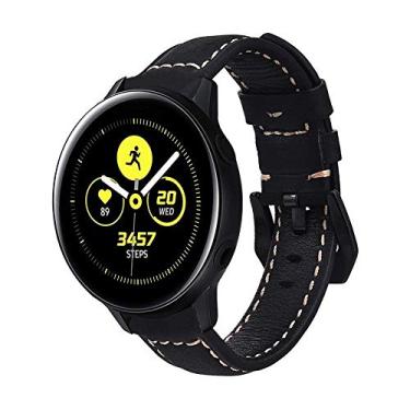 Imagem de Pulseira de Couro BK para Samsung Galaxy Watch Active 40mm - Gear S2 Classic - Gear Sport R600 - Galaxy Watch 42mm - Preto - Marca Ltimports