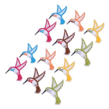 Imagem de Operitacx 2 Remendo de tecido de beija-flor Pássaro beija-flor Decoração de roupas Adesivos de animais jaqueta de camisa decoração vintage acessórios para mochila aplique bordado computador