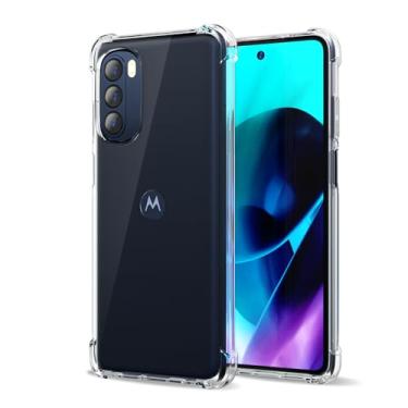 Imagem de Svanove Capa para Motorola Moto G Stylus 5G 2022 transparente, capa protetora de silicone para mulheres, feminina, fofa, simples, fina, macia, flexível, TPU à prova de choque, transparente