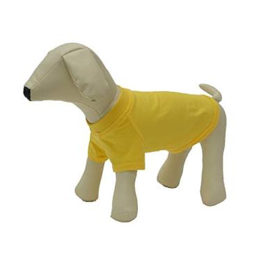 Imagem de Lovelonglong Roupas para animais de estimação fantasias para cães camisetas básicas em branco para cães pequenos amarelo P