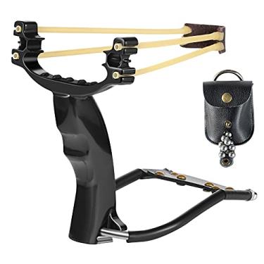 Imagem de ROCHAN Conjunto de estilingue dobrável de pulso profissional adulto sobrevivência caça catapulta de alta velocidade esportes ao ar livre tiro bolso sling tiro liga de alumínio com 3 elásticos de