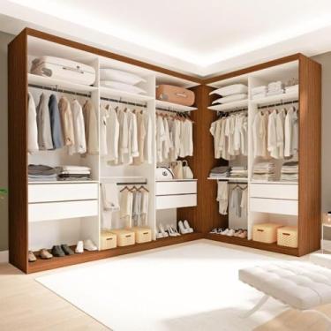 Imagem de Conjunto Closet Casal sem Portas 2 Módulos 6 Gavetas França Freijó