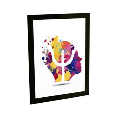 Imagem de Quadro Decorativo Psicologia Símbolo Cabeça Colorida BHARDO 34C x 24L cm