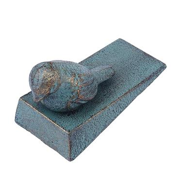 Imagem de SEWACC Batente de porta de ferro fundido para pássaros bloqueador de rascunho de porta puxadores de porta vintage protetor de porta rústico batente de porta cunha de segurança externo formato de cunha