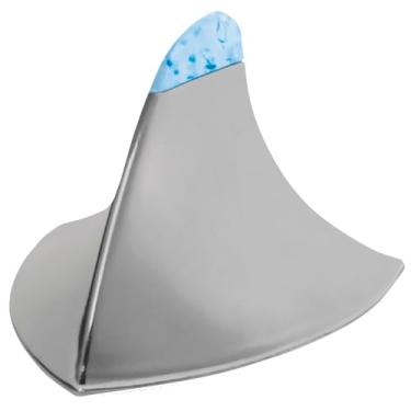 Imagem de Antena Tubarão Shark Cromada Led Azul Decorativa Para Teto de Carro Veículo Universal Parte Meio do Teto