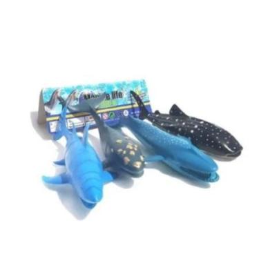 Imagem de Brinquedo kit Peixe baleia do oceano de borracha - TOYS