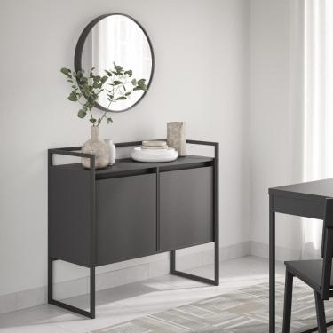 Imagem de Aparador Buffet 2 Portas Industrial Roma Preto