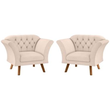 Imagem de Conjunto Poltrona Decorativa Roseira Linha Bege