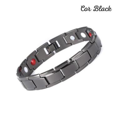Imagem de Pulseira Magnética Simple Strength Fina - YA Accessories, Black