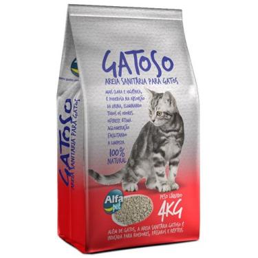 Imagem de Fardo com 5 Areias Sanitária Gatoso para Gatos - 4Kg