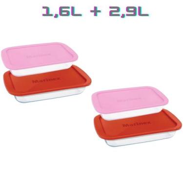 Imagem de Jogo 4 Travessa (1,6L - 2,9L) Retangular Marinex Forno - Nadir Figueir