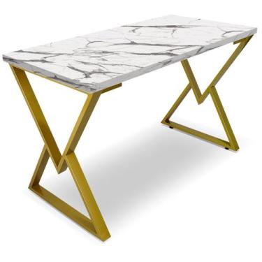 Imagem de Mesa P/ Escritório Jantar Gamer Daloa 1,00x0,60 Em Aço Tampo Em Madeir