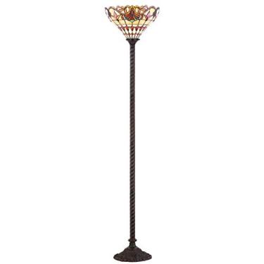 Imagem de JONATHAN Y JYL8003A Davis Style 177,8 cm Torchiere Luminária de piso LED, Tiffany, tradicional para quarto, sala de estar, 38,1 x 177,8 cm, bronze
