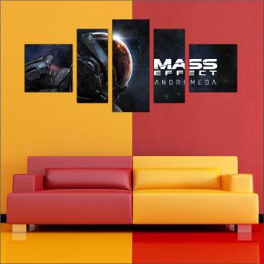 Imagem de Quadro Decorativo Game Mass Effect Mosaico 5 Peças Salas Quartos TT1 -