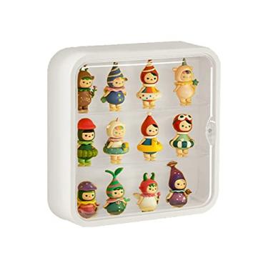 Imagem de Estojo transparente para figuras, caixa de armazenamento de boneca montada na parede, suporte de exibição ajustável, caixa de exibição de acrílico transparente com porta à prova de poeira e umidade,