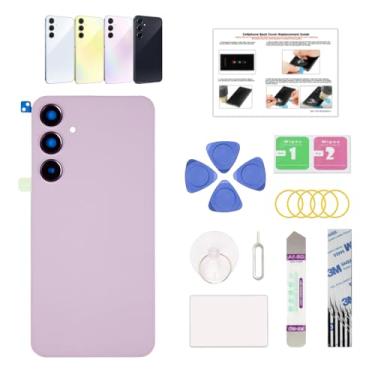 Imagem de GREEN FUSION Compatível com substituição de capa traseira Galaxy A55 5G, A55 5G SM-A556V/B/E, porta traseira com lente de câmera pré-instalada, ferramentas de reparo e instruções, lilás