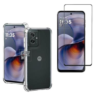 Imagem de Kit Capa Capinha Anti Impacto + Película de Vidro 3D 9D Compatível Com Motorola Moto G55