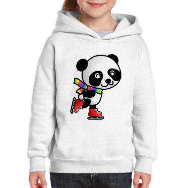 Imagem de Moletom Infantil Panda de Patins - Foca na Moda, Branco, 12
