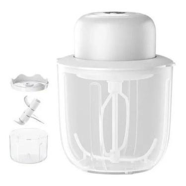 Imagem de Kit 1 Batedeira 1 Mini Triturador Multifuncional Elétrico - XDX, Branc