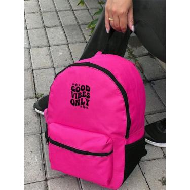 Imagem de Mochila Small GOOD VIBES ONLY Bolsa Escolar Trabalho Viagem Mala Facul