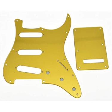 Imagem de Dopro 11 Hole Strat SSS Pickguard ST Placa Traseira Trem Capa para Espelho Dourado EUA/Mexicano FD Strat