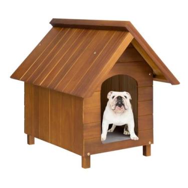 Imagem de Casa Casinha Cachorro Caes Pet Grande N4 Madeira Cerejeira - Apiario M