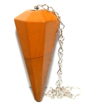 Imagem de Pendulo JASPE AMARELO Facetado Pedra Natural P Radiestesia - Cristaisd