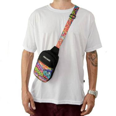 Imagem de Shoulder Bag Mini Bolsa Lateral Pega a Visão Grafite - MP Moda Masculi