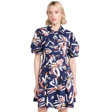 Imagem de Shoshanna Vestido feminino Havanna com estampa floral, Azul-marinho/marfim multi, 38