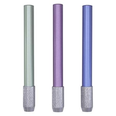 Imagem de Krismya Alumínio Diversas Cores Lápis Comprimentador – Suporte extensor de lápis para lápis coloridos em tamanho regular (3 peças), Green,blue,purple