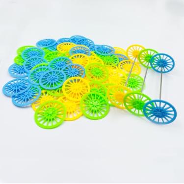 Imagem de 60PCS Vintage Plastic Wheels 37mm Model Toy Wheel with 30PCS Shaft Round Rod Axles for RC Car Truck Airplane DIY Model Toy Accessories (2x37MM)