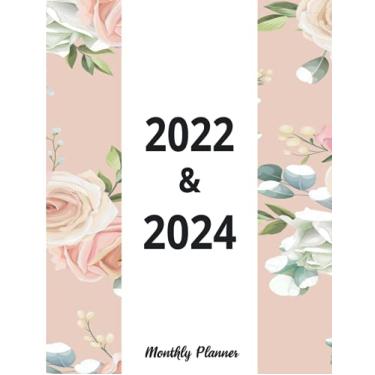 Imagem de 2022-2024 Monthly Planner: 3 Year Monthly Agenda 2022, 2023 ,2024 | 36 Month Calendar and Organizer with Logbook |Beautiful hand-drawing flowers | Watercolor Cover "8.5 x 11"