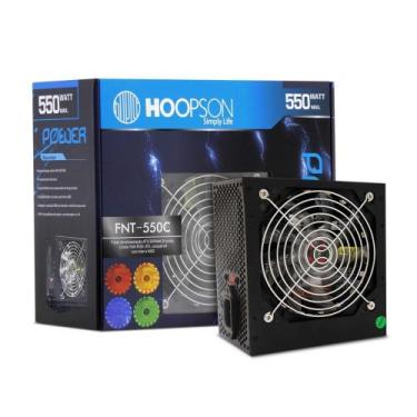 Imagem de Fonte Atx Gamer 550w Com Cooler 120mm Led Rgb Hoopson