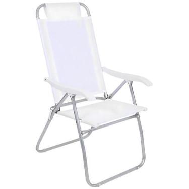 Imagem de Cadeira de Praia Reclinável em Alumínio 4 Posições Prosa Branco BEL - 