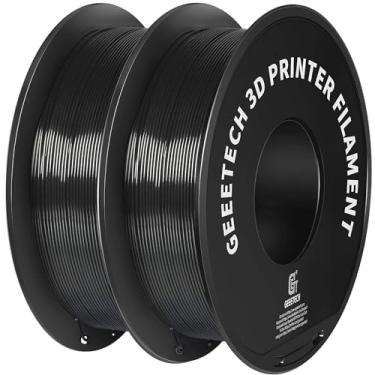 Imagem de Geeetech Filamento de impressora 3D, filamento PLA 1,75 mm, pacote de 2 kg para impressora 3D, precisão dimensional +/- 0,02 mm (preto pacote com 2)