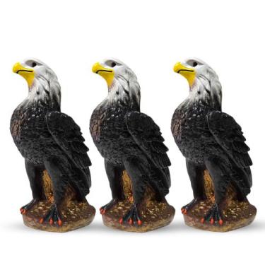 Imagem de Kit 3 Estátua Águia Gavião Espanta Pombos Gesso 36 Cm - Varias Varieda