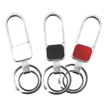 Imagem de Kit Chaveiro Metal Cromado Mosquetão 2 Argolas Personalizável 24013 - 