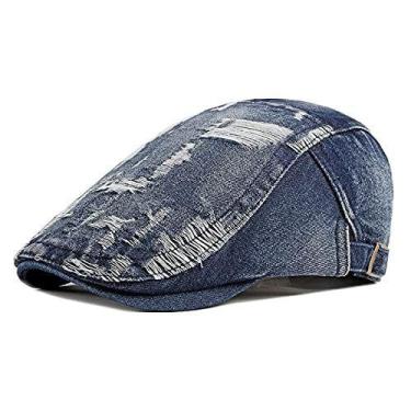 Imagem de Boina Italiana Estilosa Jeans Lavado Boné Casual Unissex Moda Primaver