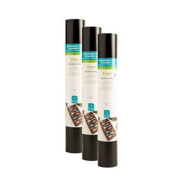 Imagem de Cricut Vinil removível, preto | Pacote com 3 rolos de 1,2 m (30,5 cm x 122 cm) - Compatível com máquinas Maker & Explore