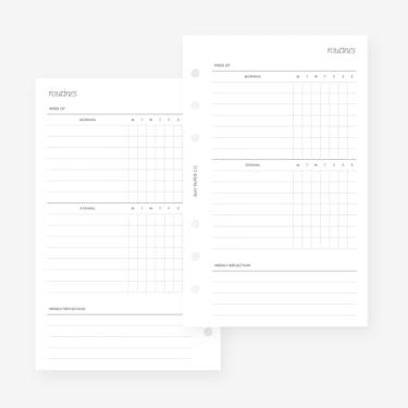 Imagem de Refil de agenda Franklin Covey Compact Routines Planner para fichários FC Compact 6 furos 4,25 x 16,75