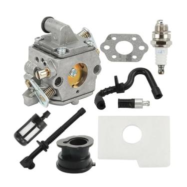 Imagem de Kit de carburador com filtro de ar com filtro de combustível inicialização de admissão de vela de ignição compatível com motosserra MS170 MS180 C1Q-S57 11301200603