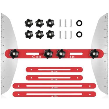 Imagem de NEONMAN Ferramenta de Gabarito de Degraus de Escada, Medidor de Escada Multifuncional, Régua de Escada de Alumínio Escala Dupla Medição Precisa Livremente Conectável