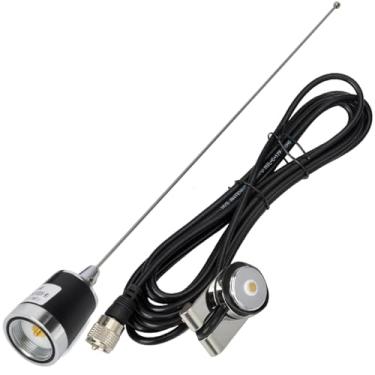Imagem de HYS Antena móvel de banda dupla 2 m/70 cm VHF/UHF antenas de rádio amador com 4 m/cerca de 4 m cabo coaxial RG-58 base NMO para conector PL-259 para Motorola Baofeng Kenwood carro caminhão rádio