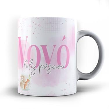 Imagem de Caneca xicara porcelana Vovó Feliz Páscoa 25 (Rosa)