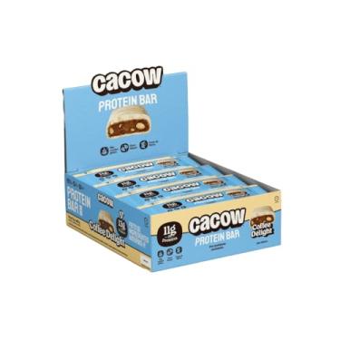 Imagem de Protein Bar CACOW | 11 a 13g de Proteína | Sem Açúcar Sem Glúten Sem Lactose | Snack Saudável e Vegano para Energia e Saciedade Caixa com 12 Barras (Coffee Delight)