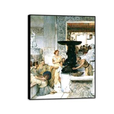 Imagem de Galeria de esculturas emolduradas em preto por Lawrence Alma Tadema Prints, reprodução de pintura a óleo, impressão giclée em tela, arte de parede pronta para pendurar para decoração de quarto de