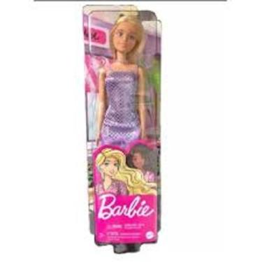 Imagem de Boneca Barbie Fashion And Beauty - Loira Vestido Lilás Glitter Hjr93  