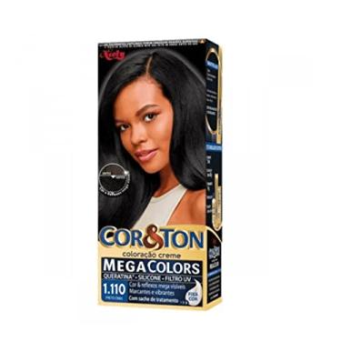 Imagem de Kit Tintura Mega Colors Cor&Ton 1.110 Preto Onix 180 g, Niely